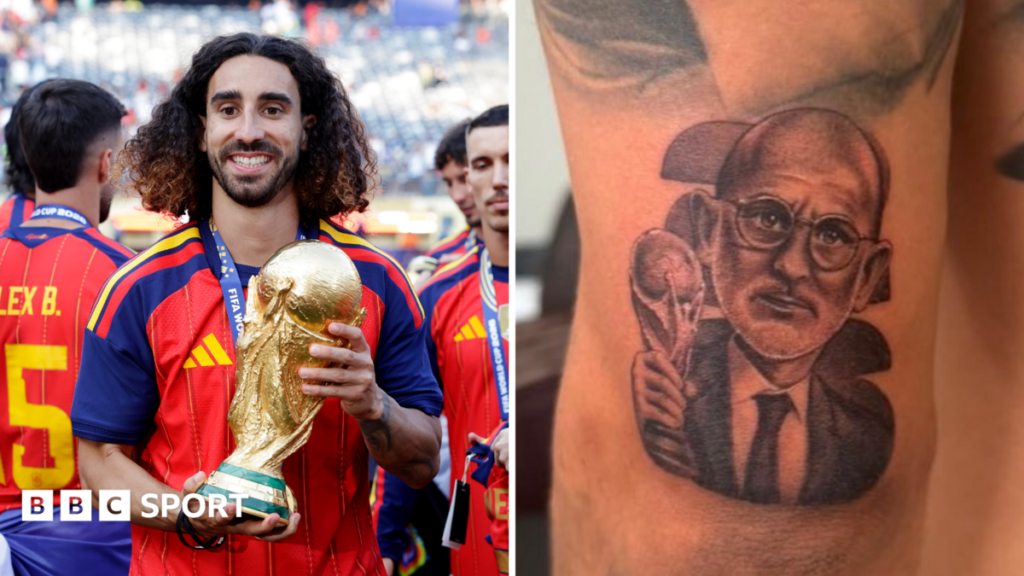 Marc Cucurella gets tattoo of Spain manager after World Cup win