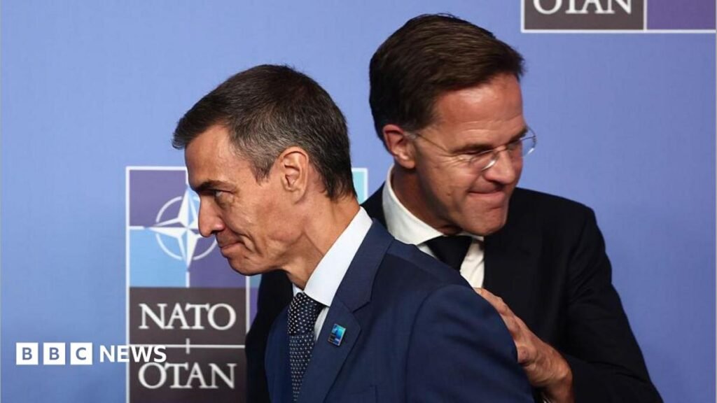 Trump takes aim at ‘wasted cause’ Spain and revives Greenland claim at Nato summit