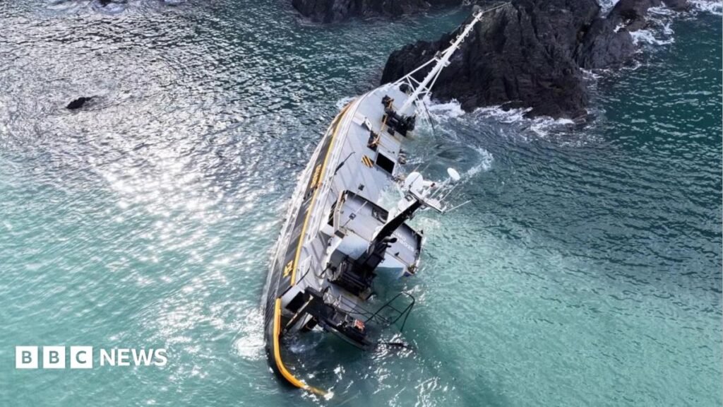Resolute ship stranded on Pembrokeshire coast almost recovered