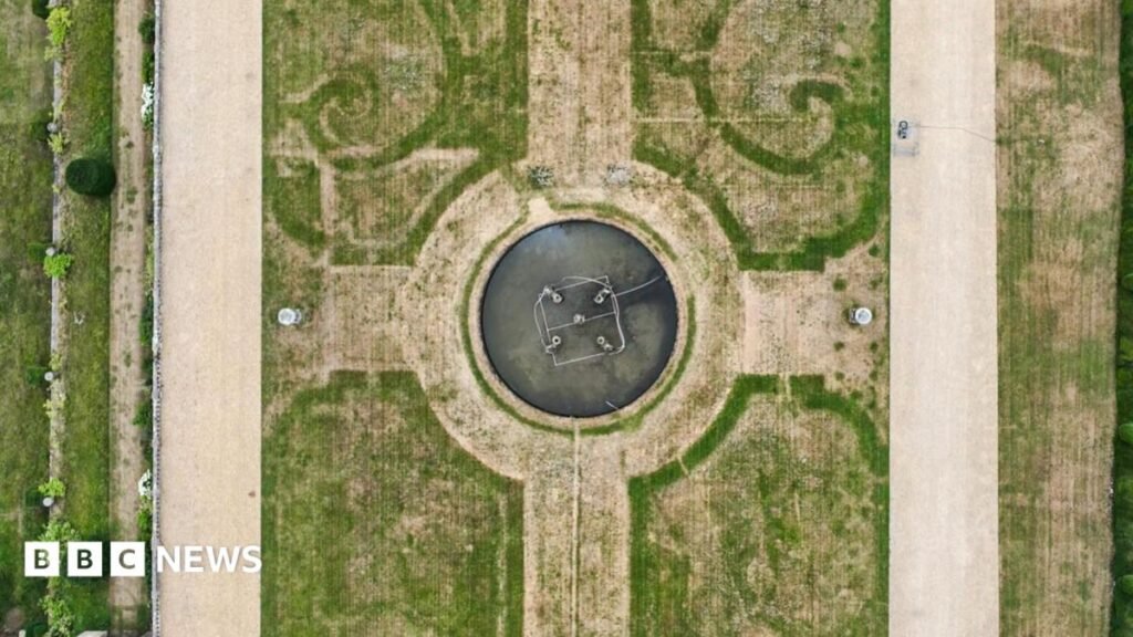Chatsworth’s parched grass reveals ‘lost’ 17th Century garden