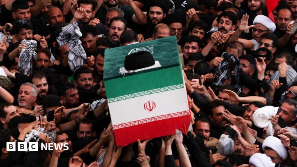 Khamenei’s coffin carried through Shia shrines as ceremonies held in Iraq