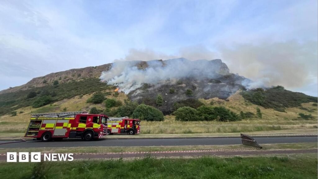 Fire crews battling huge blaze on Arthur’s Seat in Edinburgh