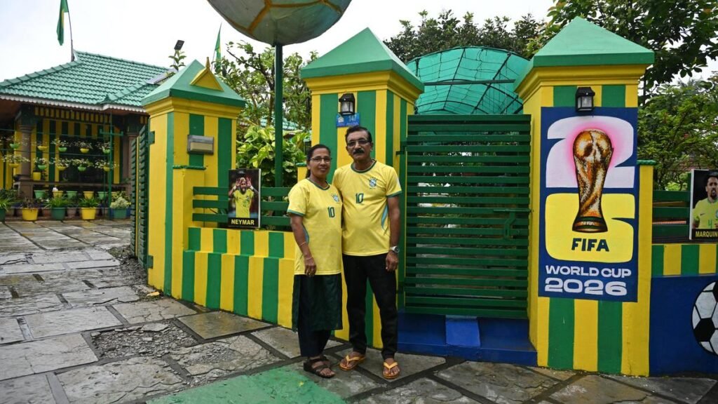 Football fans in Kerala transform their homes into colourful tributes to their teams