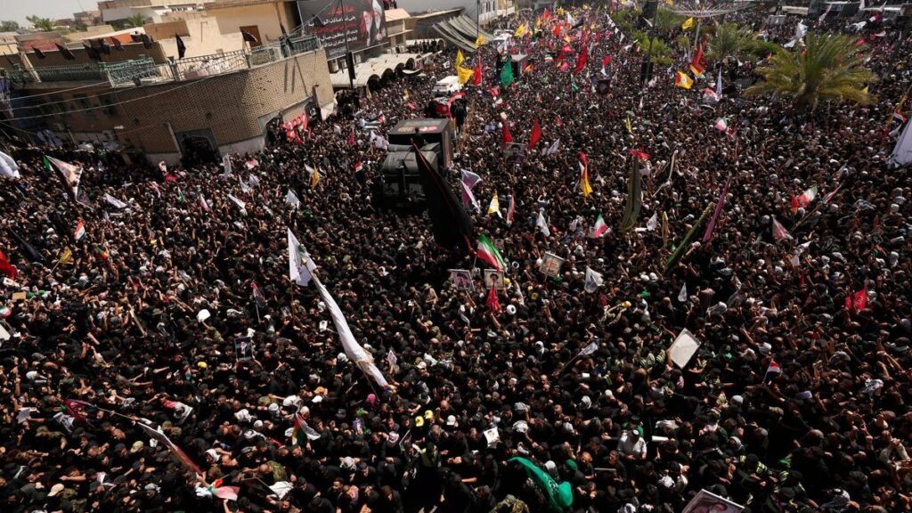 Funeral prayers in Iraq for Iranian supreme leader commence after body arrives in holy city