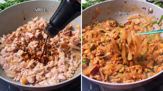 Try this delicious kung pao chicken noodles with 52g protein and 450 calories per serving: See step-by-step preparation