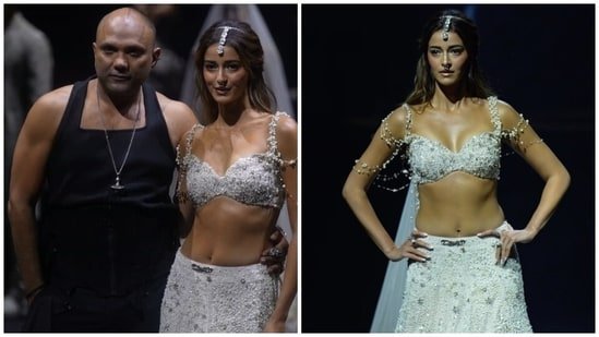 Ananya Panday closes Gaurav Gupta’s show in modern bridal lehenga styled with diamond septum ring, dreamy undone hair