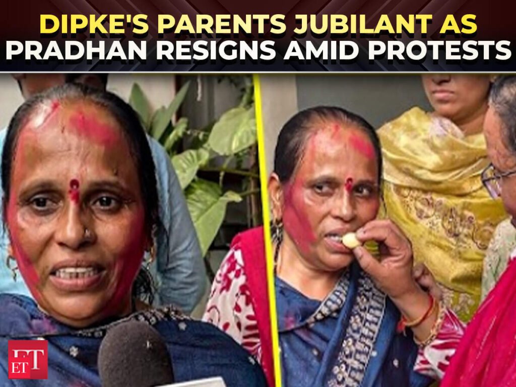 ‘Couldn’t sleep, was worried…’: Abhijeet Dipke’s parents jubilant as Pradhan resigns amid protests – The Economic Times Video