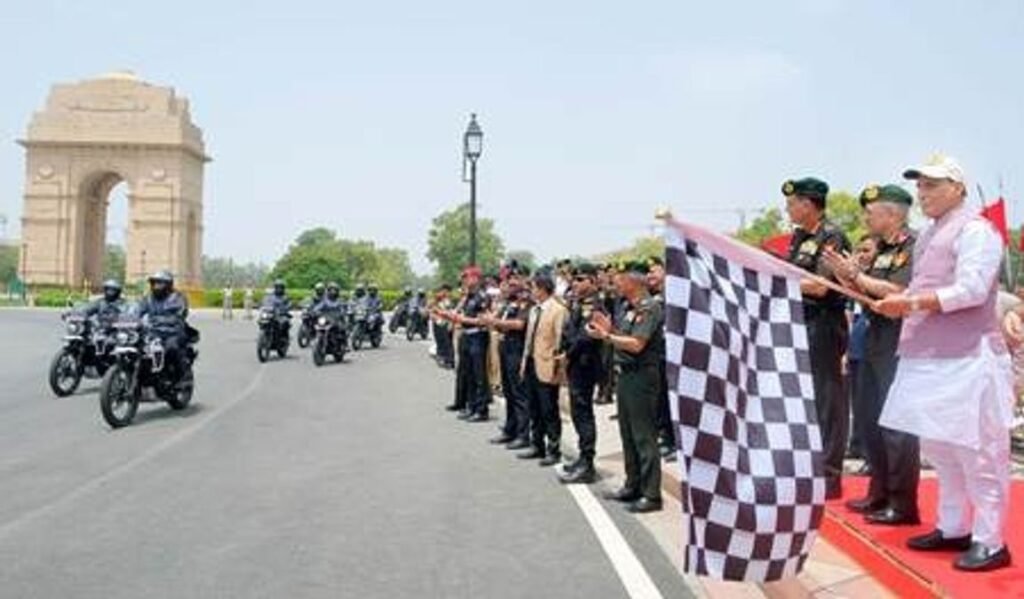 Raksha Mantri flags-off motorcycle expedition from National War Memorial to Kargil War Memorial