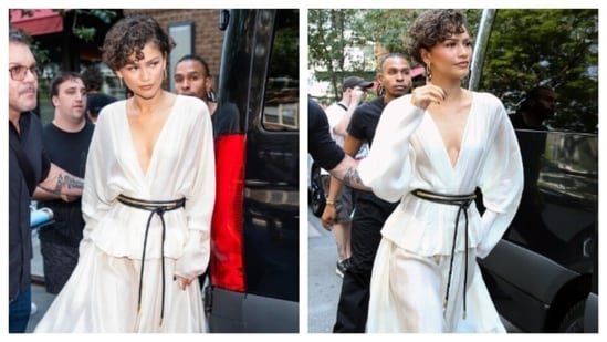 Zendaya channels modern-day Greek goddess energy in flowy dress for The Odyssey’s first promo tour