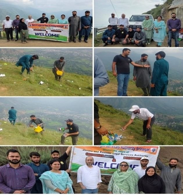 DLSA Srinagar organizes cleanliness drive at Astanmarg Harwan