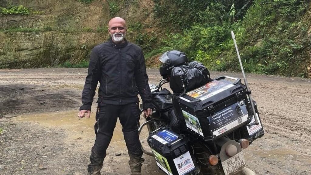 World Records Union recognises Biju BP from Kerala for his all-India motorcycle ride with a mission