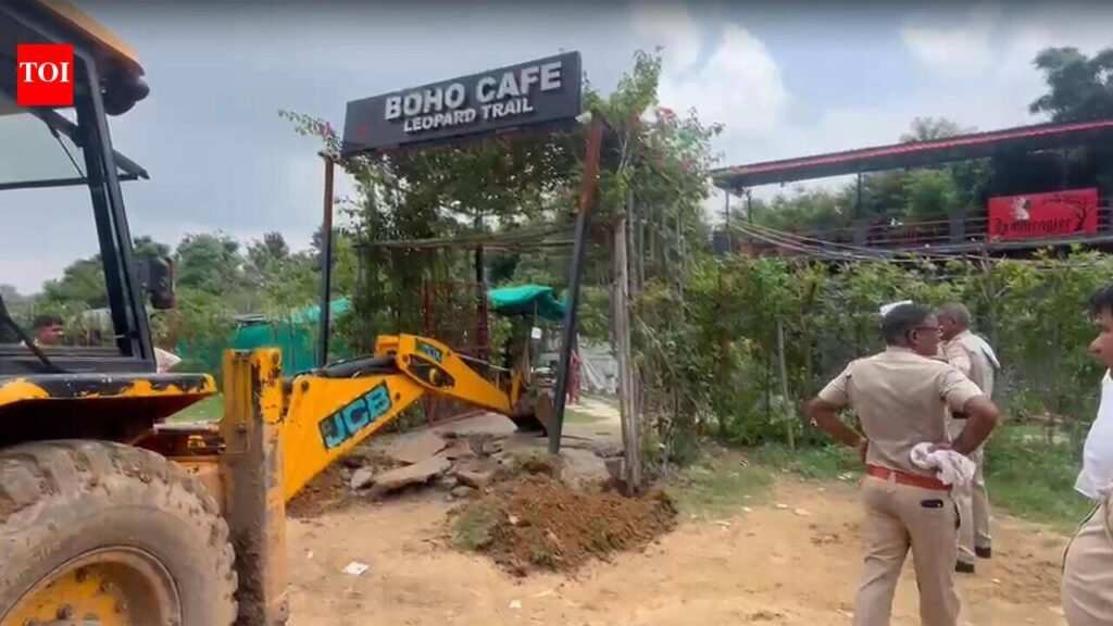 Illegal cafes, cottages built in protected forest along Leopard Trail in Aravalis razed | Gurgaon News