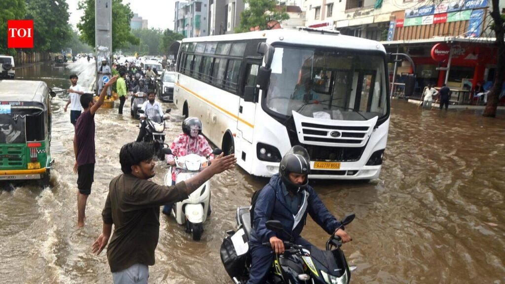 Red alert for Ahmedabad, 5 other districts as rain system intensifies | Ahmedabad News