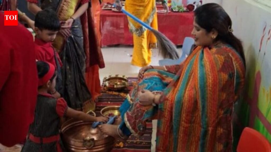 Guru Purnima school event pictures spark row, BJP corporator denies students washed her feet | Pune News