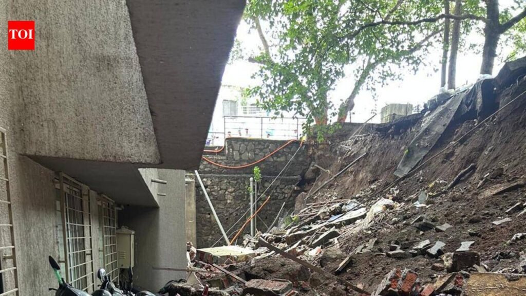50 two-wheelers damaged as hospital retaining wall collapses in Pune | Pune News