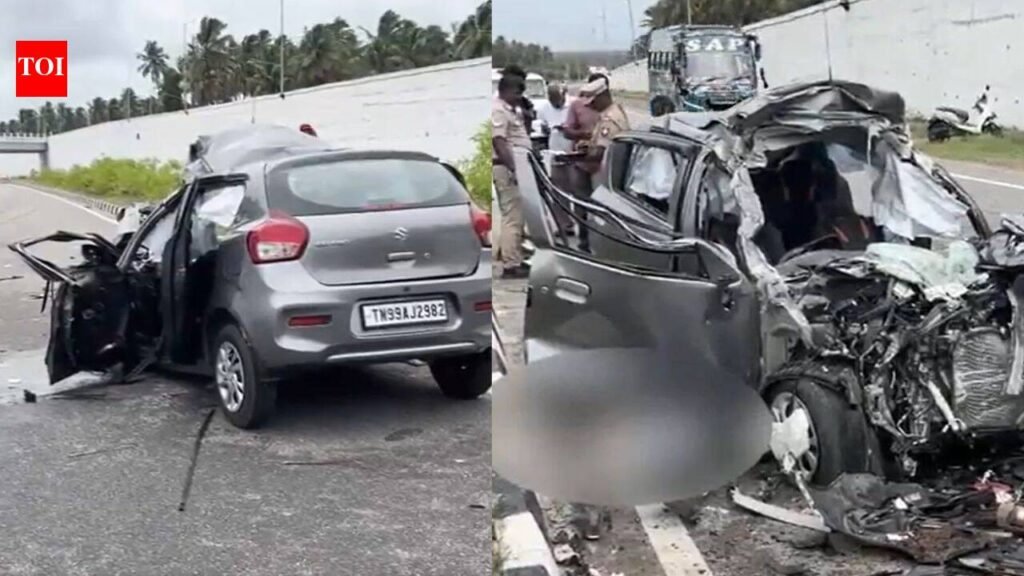 5 killed as speeding car crashes into stationary lorry in Tamil Nadu’s Pollachi | Coimbatore News