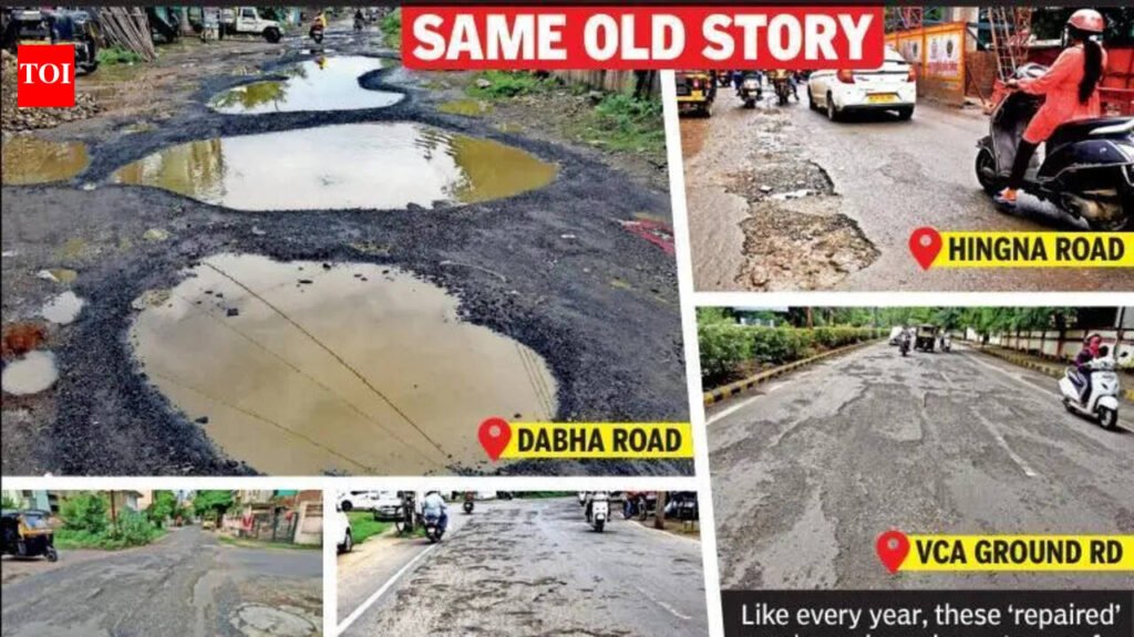 From Streets To Flyovers, City’s Roads Crumble After July Rains | Nagpur News
