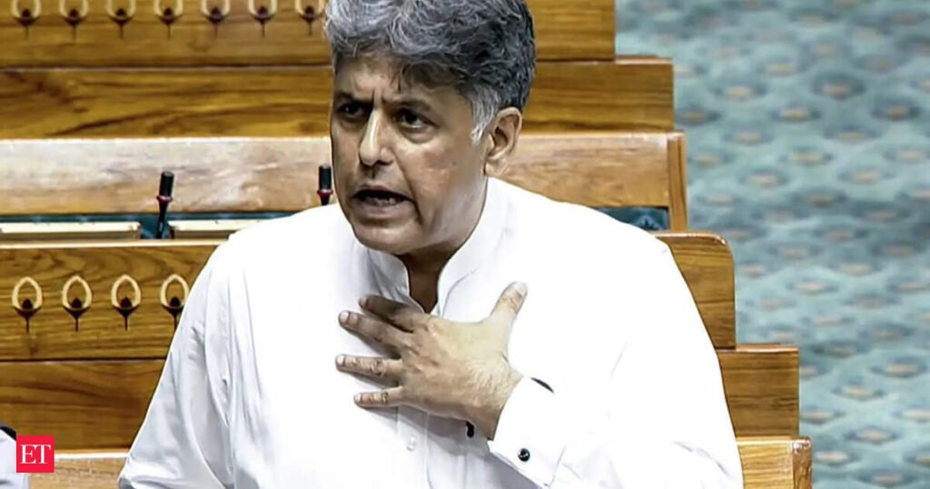 Manish Tewari submits adjournment notice in Lok Sabha seeking discussion on new anti-defection law to curb opportunistic mass defections