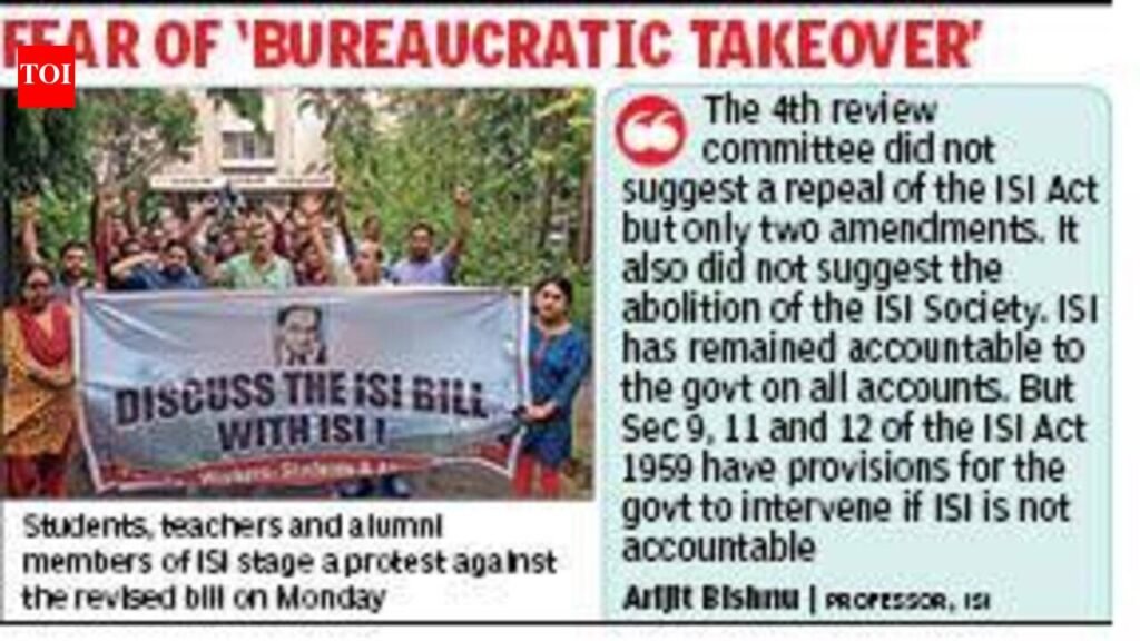 ISI Bill tabled in Lok Sabha amid opposition protest, campus stages demonstration | Kolkata News