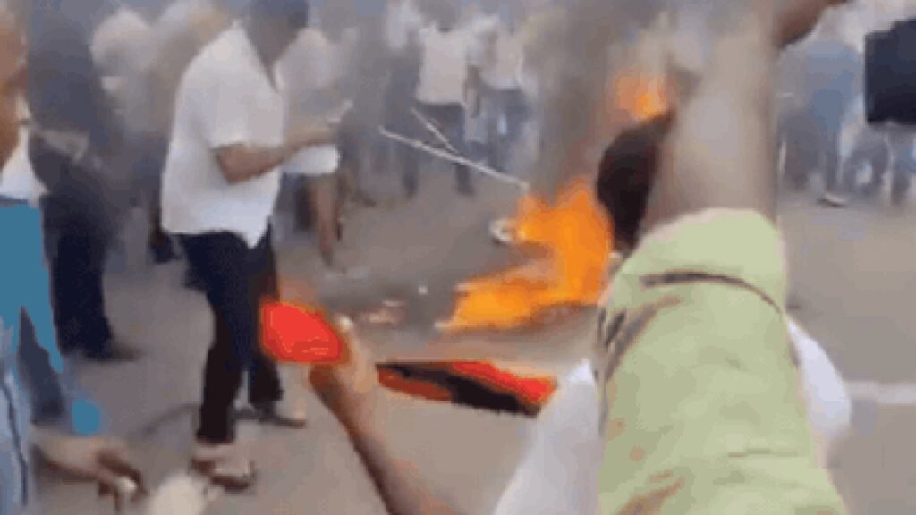 Watch: ‘Slippers hurled, effigy burnt’ as DMK protest turns dramatic over Udhayanidhi Stalin’s detention | Chennai News