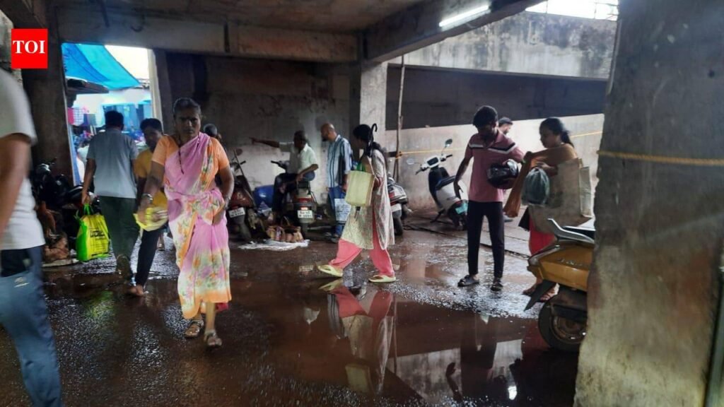 Ponda fish vendors battle waterlogging at temporary market | Goa News