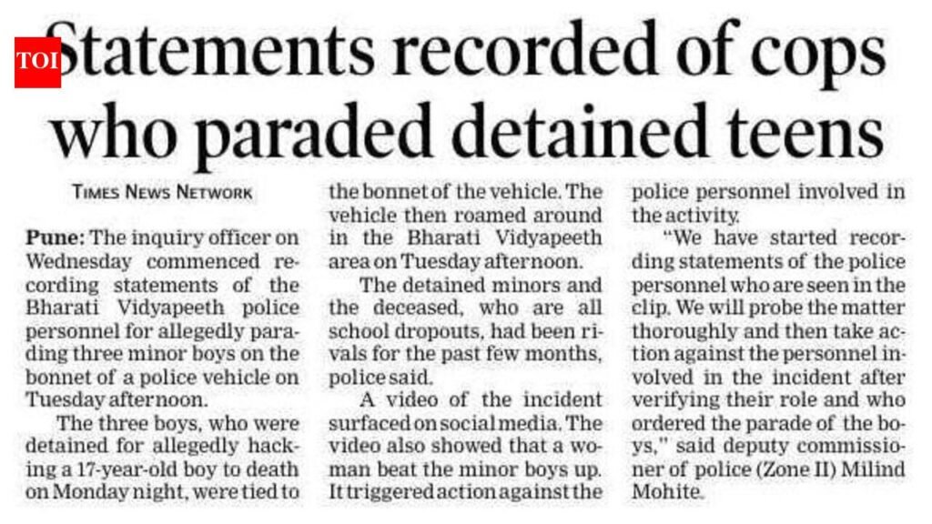 SHRC officials start probe into minors’ parade at Bharati Vidyapeeth police station | Pune News