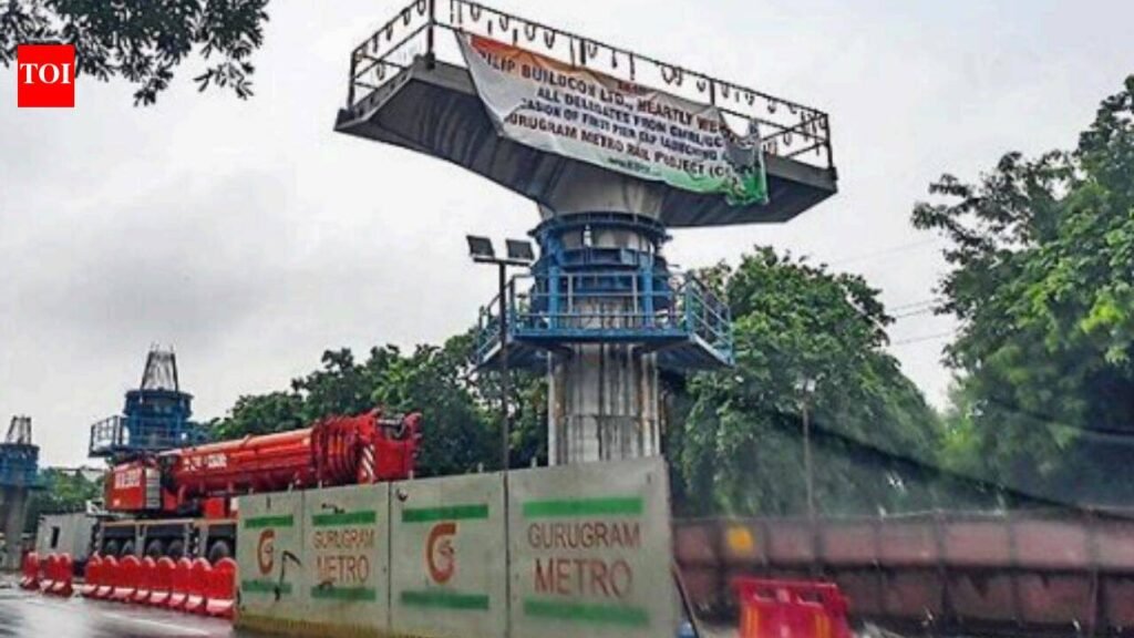 New metro line starts taking shape with installation of first pier cap | Gurgaon News