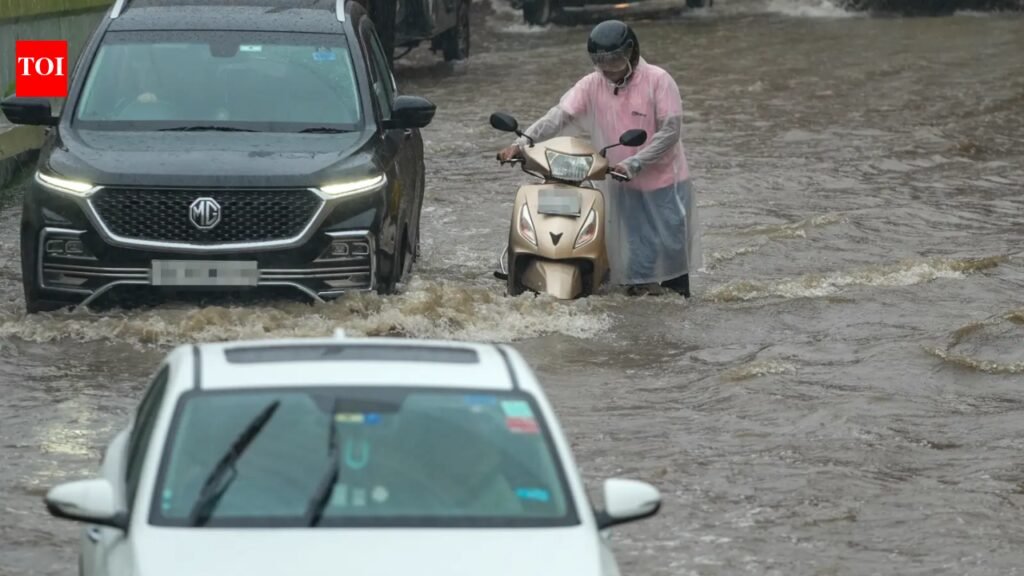 Rain fury grips Delhi-NCR: Waterlogging cripples Friday evening commute amid IMD’s red alert | Delhi News