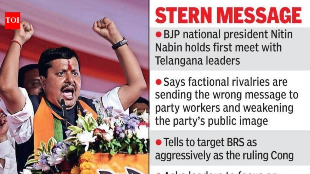 Stop public feuds, focus on power: Nitin Nabin’s directive to T BJP unit | Hyderabad News