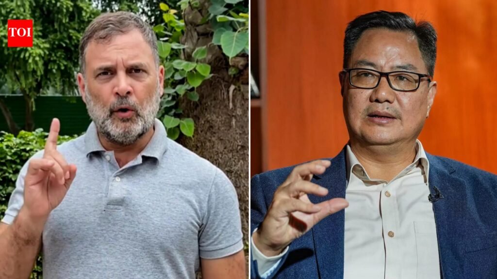 ‘Visible change of heart’: Rijiju challenges Rahul Gandhi to support women’s quota Bill | India News