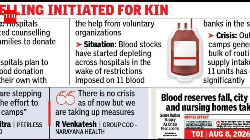 Donate Blood, Kol Hospitals Urge Patient Families After Supply Crunch | Kolkata News