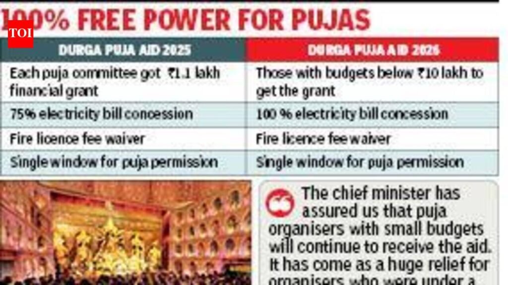 Rich pujas, around 25% of total, set to lose govt grant | Kolkata News
