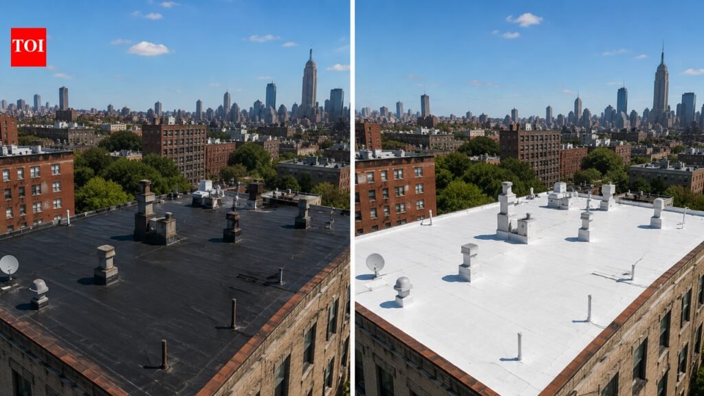 In 2011, New York painted a black rooftop white; its peak summer surface temperature fell by an average of 43°F | World News