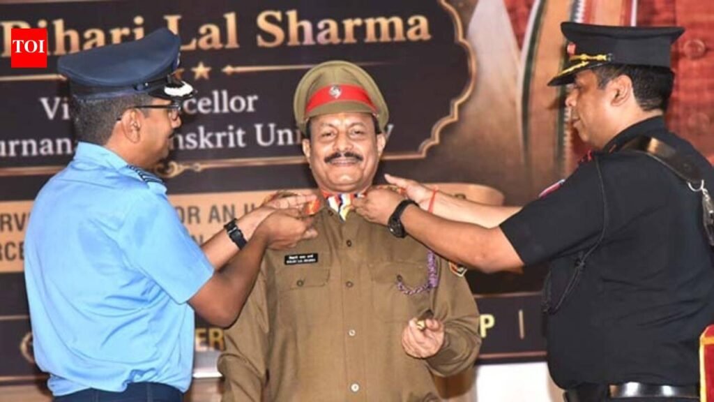 Sanskrit University VC conferred honorary Colonel rank by NCC