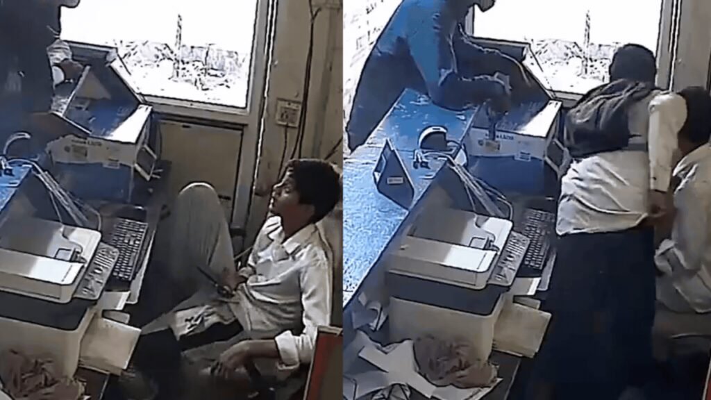 Masked men storm Noida cyber cafe worker at gunpoint, flee with Rs 80,000; watch
