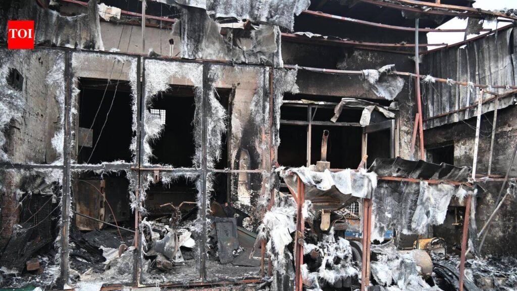 Noida shop goes up in flames, man trapped inside dies