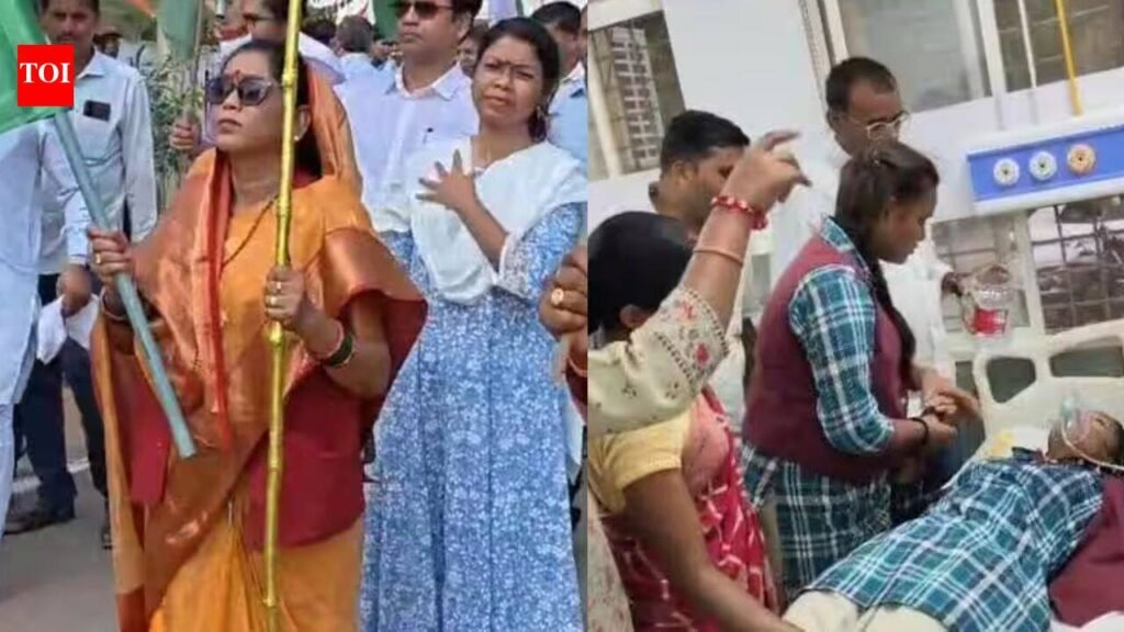 Standing and walking for hours, children fall ill in bid to set Tiranga yatra record in Madhya Pradesh