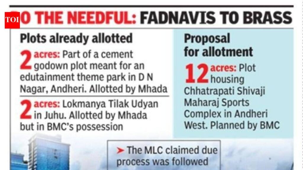 Amid row over plots for trust, BJP MLC seeks CM Devendra Fadnavis’s help
