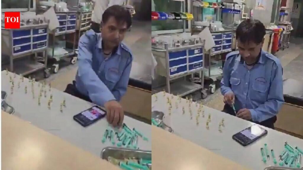 Noida hospital’s security guard caught filling syringes