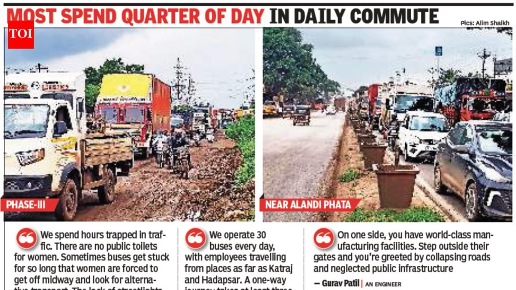 Three hours just to cross Chakan: Manufacturing hub’s crumbling infra stalls industries & strands commuters | Pune News