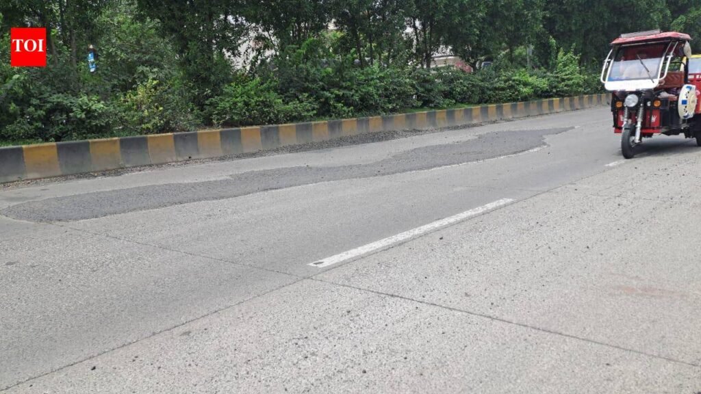 Tar patches return on cement Inner Ring Road, raise durability & safety concerns | Nagpur News