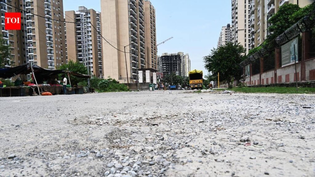 Cracks to craters: Greater Noida roads come undone after rain | Noida News