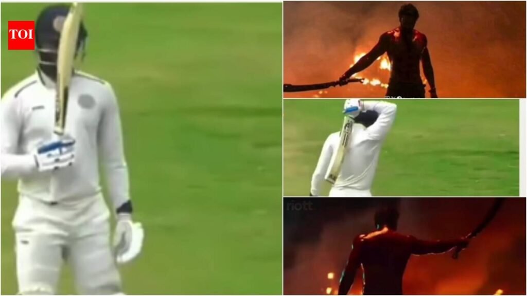 VIDEO: Ajay Dev Goud recreates Prabhas’ ‘Salaar’ moment with bat; fans react | Telugu Movie News