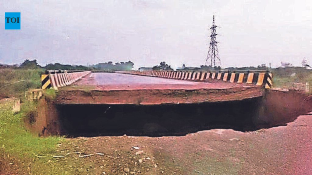 Two swept away in drain in Panchkula, bridge caves in | Chandigarh News