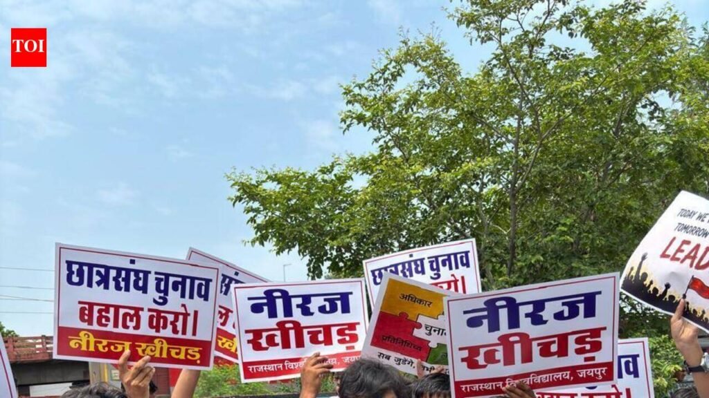 Students march towards Assembly, demand restoration of union polls | Jaipur News