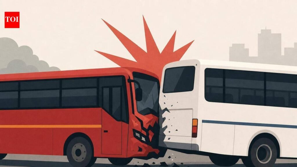 Four bus passengers injured after MSRTC bus hits stationary private bus near Chakan | Pune News