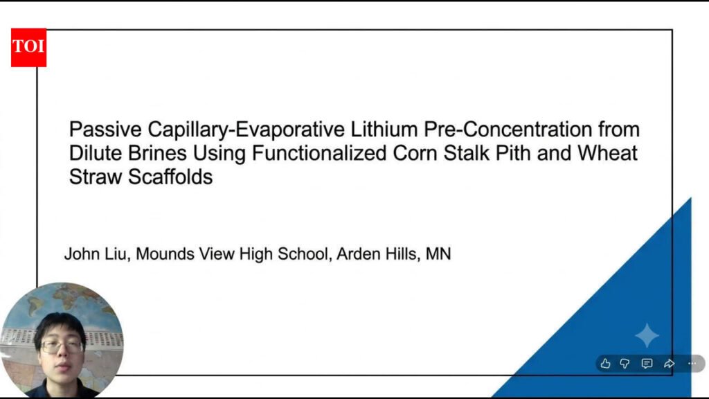 Meet John Liu, the student who used corn stalks and wheat straw to recover lithium from dilute water |