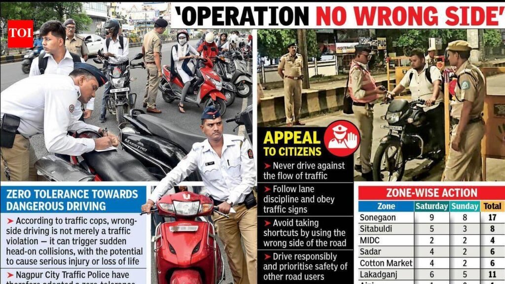 Operation No Wrong Side: 79 FIRs In Two Days As Nagpur Traffic Police Intensify Crackdown | Nagpur News