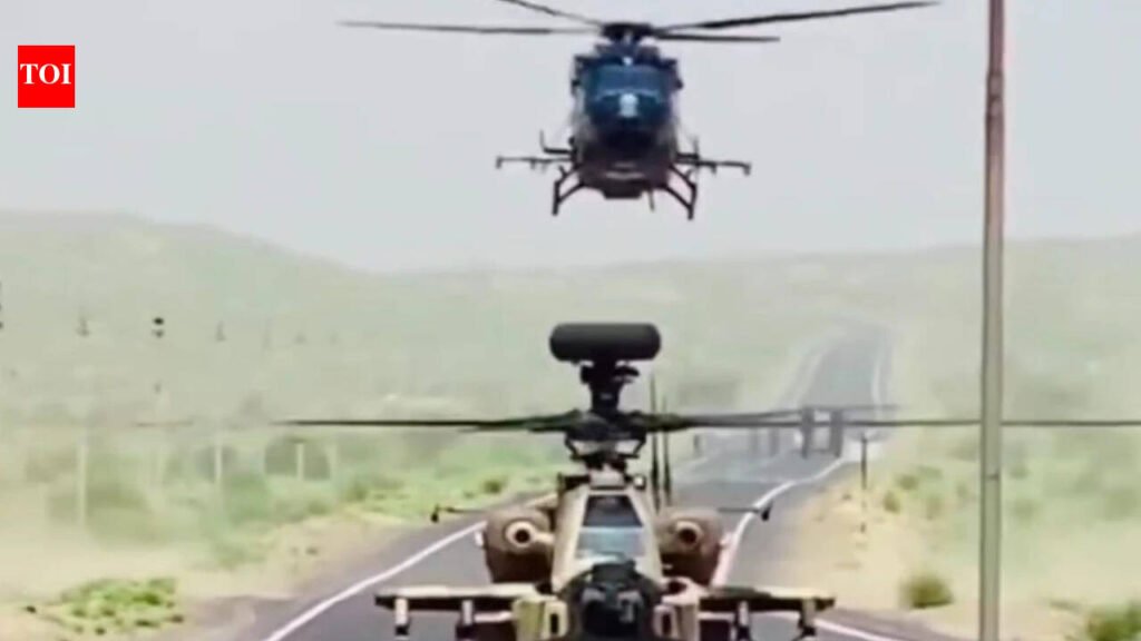 Desert roars with Apache power as Army tests highway landing capability near Pak Border | Jaipur News