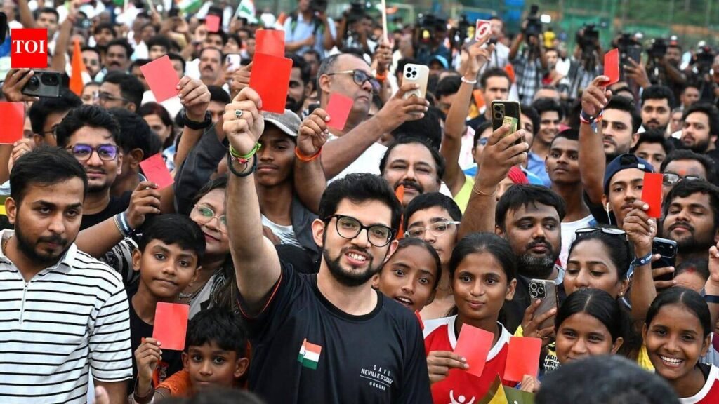 Protesters show ‘red card’ to BMC action on Bandra’s Neville D’Souza Football Ground in Mumbai | Mumbai News